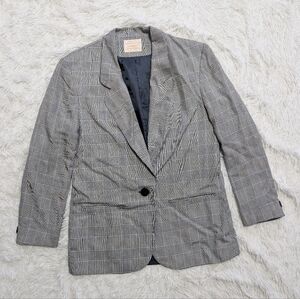 80s Vintage Pendleton Country Sophisticates Plaid Single Button Blazer Size 8